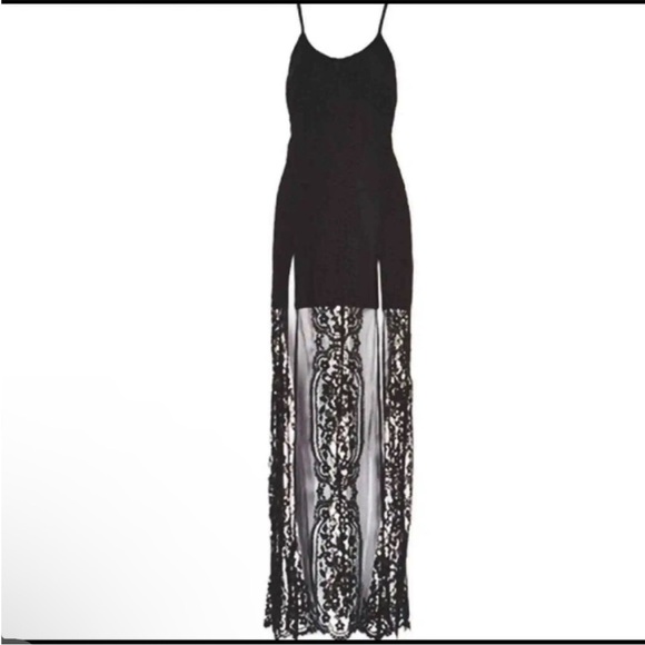 Love & Lemons Sheer Lace Maxi Nighty Teddy Chemise Dress Longhorn Goth witch - Picture 3 of 10